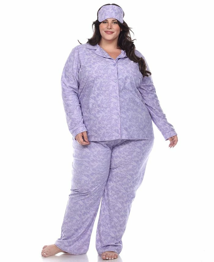 White Mark Plus Size Pajama Set, 3-Piece 1 White Mark Plus Size Pajama Set, 3-Piece