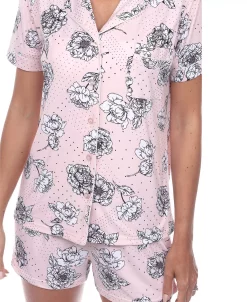 White Mark Omen's Short Sleeve Floral Pajama Set, 2-Piece -White Mark Shop 20144192 fpx