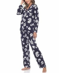 White Mark Omen's Long Sleeve Floral Pajama Set, 2-Piece 12 White Mark Omen's Long Sleeve Floral Pajama Set, 2-Piece -White Mark Shop 20144200 fpx