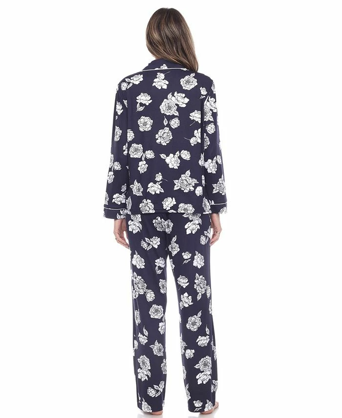 White Mark Omen's Long Sleeve Floral Pajama Set, 2-Piece 4 White Mark Omen's Long Sleeve Floral Pajama Set, 2-Piece - Image 4