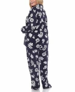 White Mark Plus Size Long Sleeve Floral Pajama Set, 2-Piece -White Mark Shop 20144265 fpx