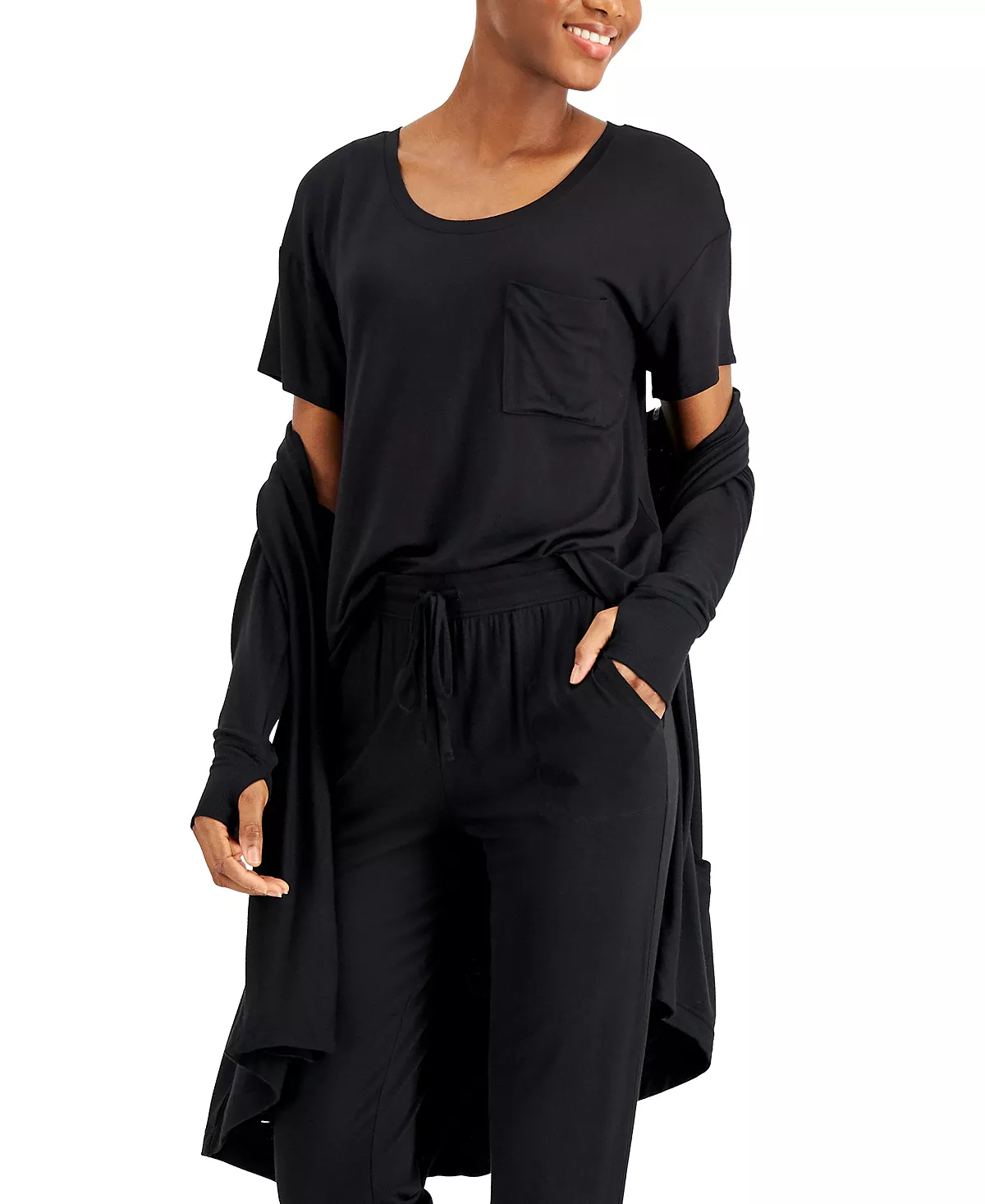 Alfani Super Soft Scoop-Neck Pajama Top, Created For Macy's 2 Alfani Super Soft Scoop-Neck Pajama Top, Created For Macy's - Image 2
