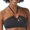 Vince Camuto Logo-Ring Cutout Halter Bikini Top