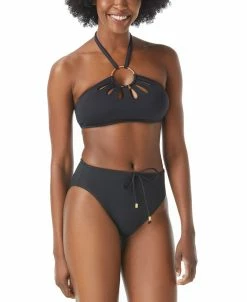 Vince Camuto Logo Ring Cutout Halter Bikini Top & Bottoms