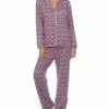 White Mark Omen's 2 Piece Long Sleeve Heart Print Pajama Set