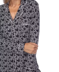 White Mark Omen's 2 Piece Long Sleeve Heart Print Pajama Set 15 White Mark Omen's 2 Piece Long Sleeve Heart Print Pajama Set -White Mark Shop 20245813 fpx