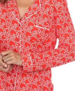 White Mark Omen's 2 Piece Long Sleeve Heart Print Pajama Set 16 White Mark Omen's 2 Piece Long Sleeve Heart Print Pajama Set -White Mark Shop 20245820 fpx