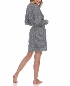 White Mark Omen's 3 Piece Striped Pajama Robe Set -White Mark Shop 20245870 fpx