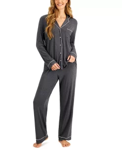 Alfani Notch Collar Pajama Set, Created For Macy's