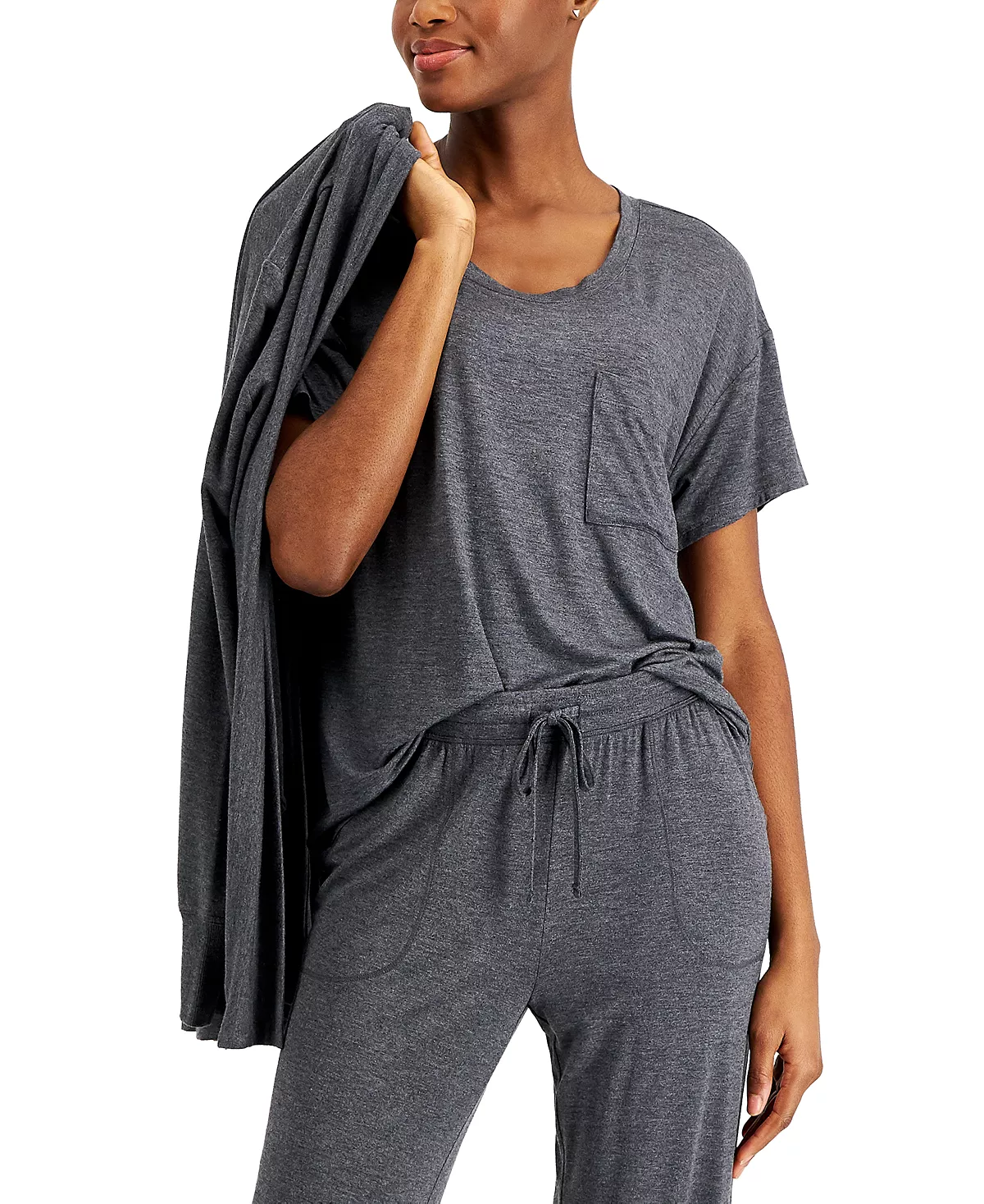 Alfani Super Soft Scoop-Neck Pajama Top, Created For Macy's 1 Alfani Super Soft Scoop-Neck Pajama Top, Created For Macy's