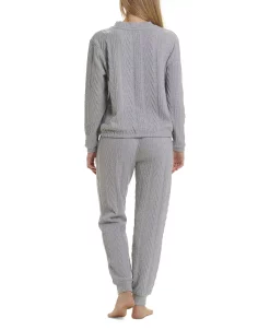 Splendid Women's Ellie Cable Knit 2 Piece Pajama Set 10 Splendid Women's Ellie Cable Knit 2 Piece Pajama Set -White Mark Shop 20338349 fpx