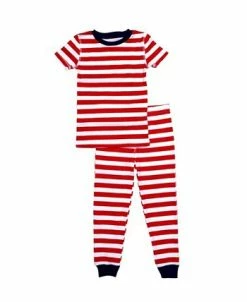 Pajamas For Peace Love Stripe Baby Boys And Girls 2-Piece Pajama Set -White Mark Shop 20346043 fpx