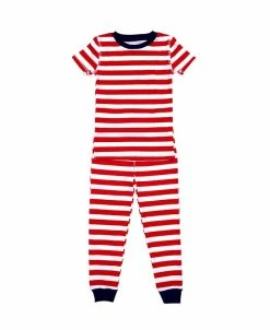 Pajamas For Peace Love Stripe Little Boys And Girls 2-Piece Pajama Set