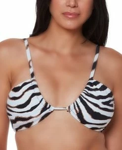 Bar III Zebra-Print Tunnel-Front Bandeau Bikini Top, Created For Macy's 9 Bar III Zebra-Print Tunnel-Front Bandeau Bikini Top, Created For Macy's -White Mark Shop 20412027 fpx