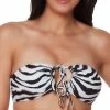 Bar III Zebra-Print Tunnel-Front Bandeau Bikini Top, Created For Macy's