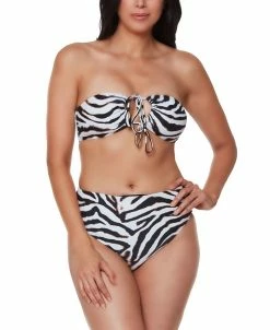 Bar III Tunnel Printed Bikini Top & High-Waist Bottoms, Created For Macy's