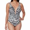 Bar III Printed V-Neck One-Piece Swimsuit, Created For Macy's