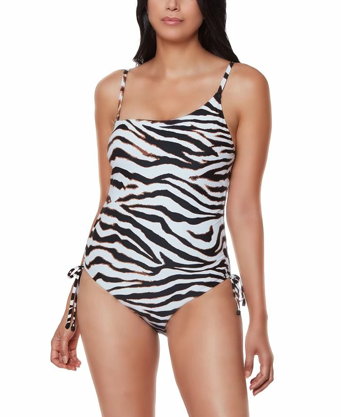 Bar III Zebra-Print One-Piece Swimsuit, Created For Macy's 4 Bar III Zebra-Print One-Piece Swimsuit, Created For Macy's - Image 4