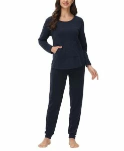 Beautyrest Women's Kangaroo Long Sleeve Top With Jogger Set
