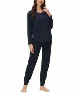 Beautyrest Plus Size Kangaroo Long Sleeve Top With Jogger Set -White Mark Shop 20469251 fpx