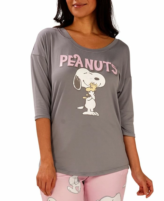 Munki Munki Peanuts Snoopy & Woodstock Pajama T-Shirt 1 Munki Munki Peanuts Snoopy & Woodstock Pajama T-Shirt