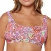 Jessica Simpson Flower Child Thick Strap Retro Bra Bikini Top