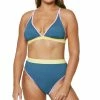 Jessica Simpson Chop And Change Cross-Back Triangle Bra Top & High-Waist Bikini Bottoms