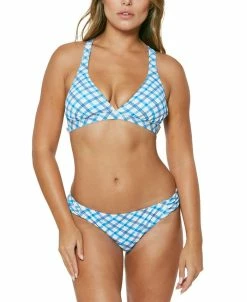Jessica Simpson Afternoon Tea Printed Cross-Back Bikini Top & Shirred Hipster Bottoms