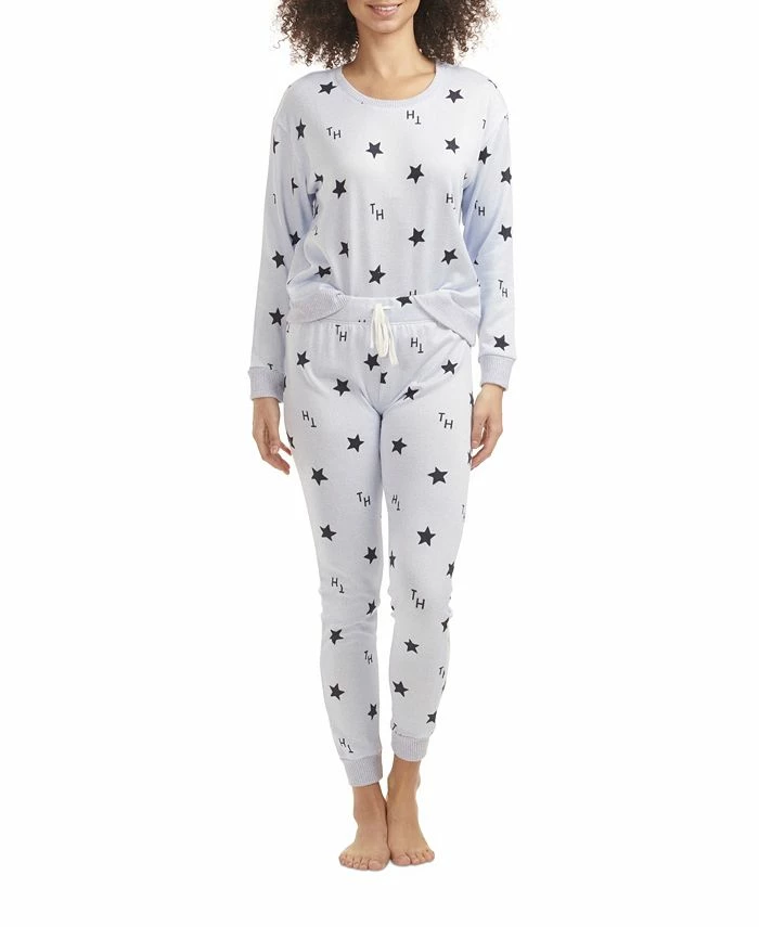 Tommy Hilfiger Women's Hacci Printed Pajama Pullover Pant Set 1 Tommy Hilfiger Women's Hacci Printed Pajama Pullover Pant Set