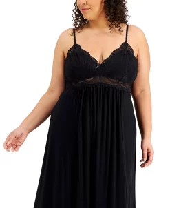 INC International Concepts Plus Size Lace Cup Long Nightgown, Created For Macy's -White Mark Shop 20776905 fpx