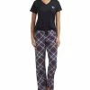 Tommy Hilfiger Women's V-Neck Knit Heart Pajama Set