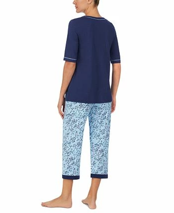 Cuddl Duds Henley Top & Cropped Pants Pajama Set 2 Cuddl Duds Henley Top & Cropped Pants Pajama Set - Image 2