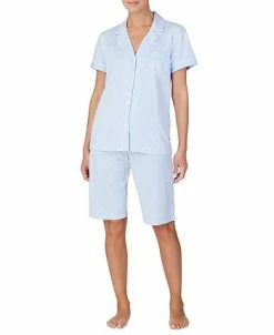 Lauren Ralph Lauren Bingham Bermuda Printed Cotton Pajama Set -White Mark Shop 20863130 fpx