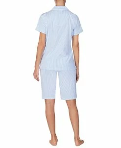 Lauren Ralph Lauren Bingham Bermuda Printed Cotton Pajama Set -White Mark Shop 20863131 fpx