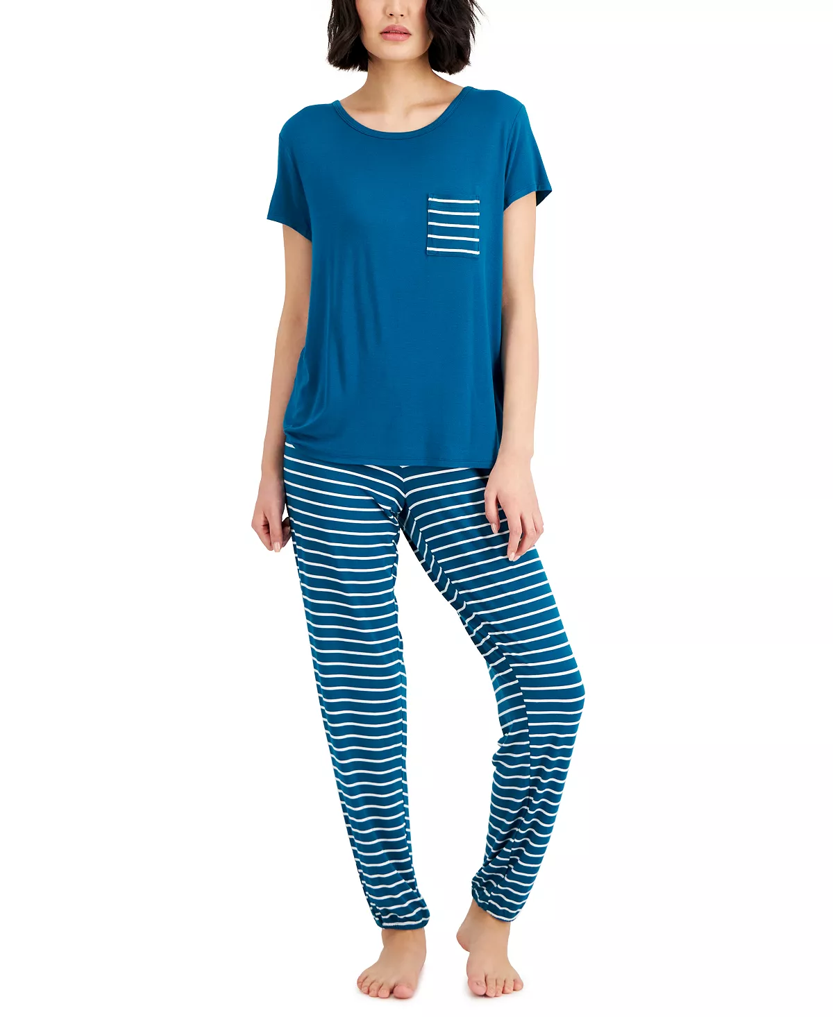 Charter Club Short-Sleeve & Pants Pajama Set, Created For Macy's 2 Charter Club Short-Sleeve & Pants Pajama Set, Created For Macy's - Image 2