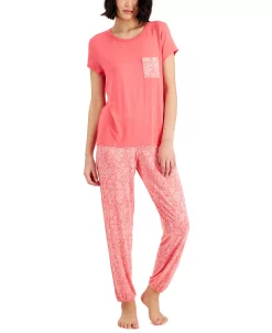 Charter Club Short-Sleeve & Pants Pajama Set, Created For Macy's