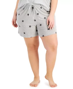 Jenni Plus Size Super Soft Printed Pajama Shorts, Created For Macy's -White Mark Shop 21194746 fpx