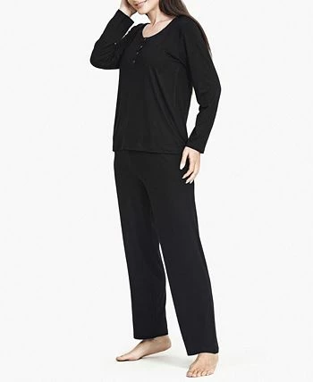 MOOD Pajamas Women's Lounge Ultra Soft Long-Sleeve Pajama Set 2 MOOD Pajamas Women's Lounge Ultra Soft Long-Sleeve Pajama Set - Image 2