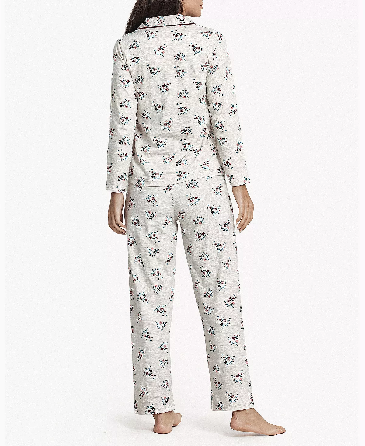 MOOD Pajamas Women's Flower Bouquet Soft Long-Sleeve Pajama Set 3 MOOD Pajamas Women's Flower Bouquet Soft Long-Sleeve Pajama Set - Image 3