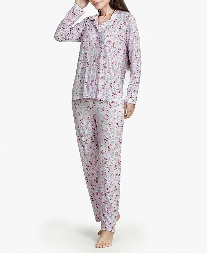 MOOD Pajamas Women's Floral Notes Soft Long-Sleeve Pajama Set 1 MOOD Pajamas Women's Floral Notes Soft Long-Sleeve Pajama Set