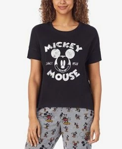 Disney Women's Mickey Mouse Printed Short-Sleeve Pajama Shirt 14 Disney Women's Mickey Mouse Printed Short-Sleeve Pajama Shirt -White Mark Shop 21309271 fpx