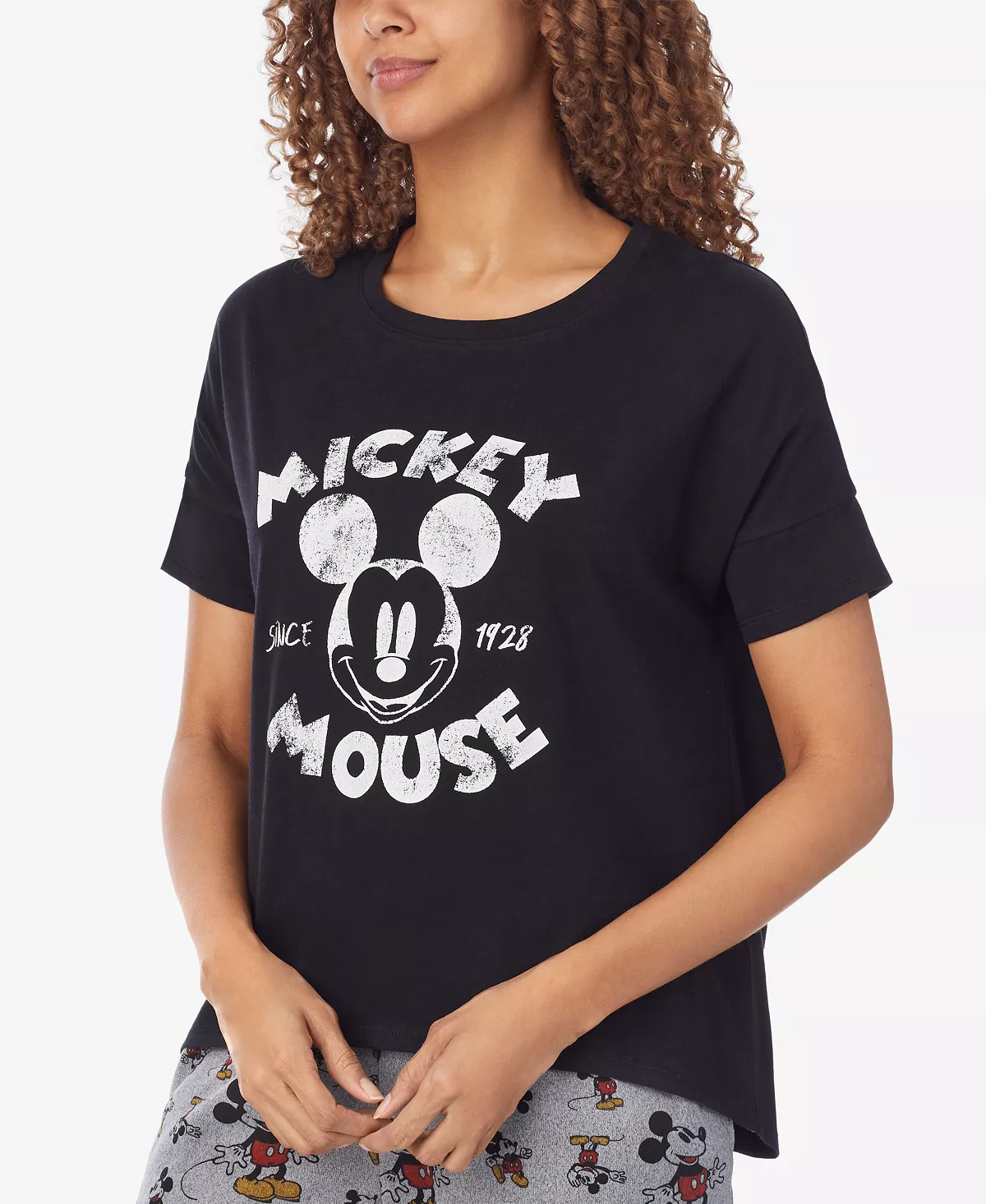 Disney Women's Mickey Mouse Printed Short-Sleeve Pajama Shirt 9 Disney Women's Mickey Mouse Printed Short-Sleeve Pajama Shirt - Image 9