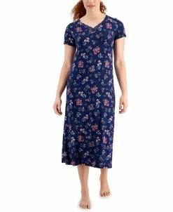 Charter Club Women's Short-Sleeve Floral Nightgown, Created For Macy's