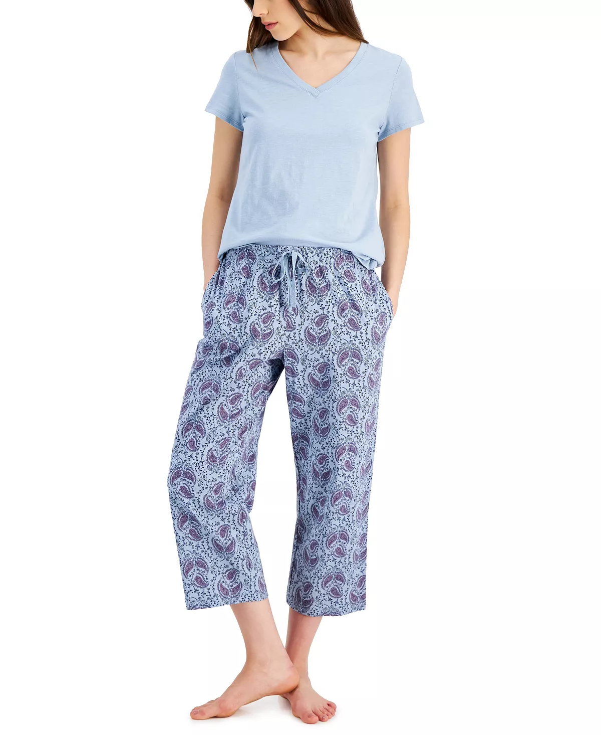 Charter Club Women's Printed Cotton Capri Pajama Pants, Created For Macy's 7 Charter Club Women's Printed Cotton Capri Pajama Pants, Created For Macy's - Image 7