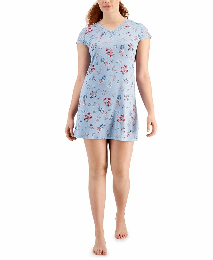 Charter Club Women's Lace-Trim Floral Chemise, Created For Macy's 1 Charter Club Women's Lace-Trim Floral Chemise, Created For Macy's