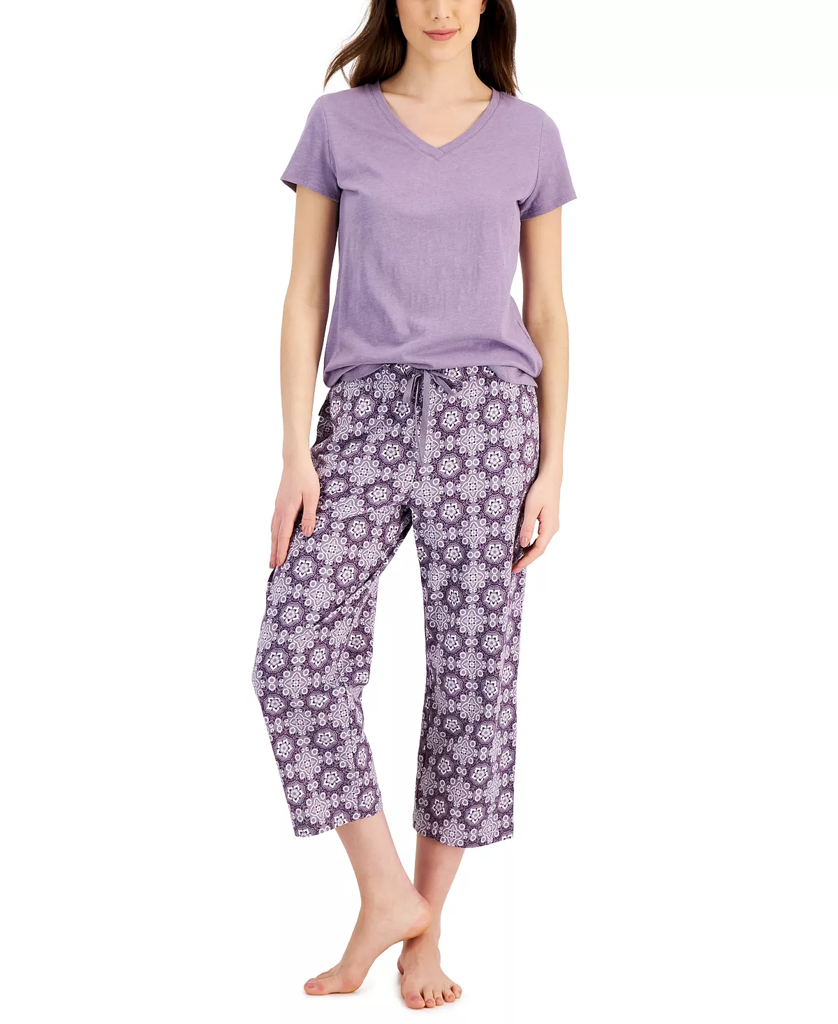 Charter Club Women's Printed Cotton Capri Pajama Pants, Created For Macy's 3 Charter Club Women's Printed Cotton Capri Pajama Pants, Created For Macy's - Image 3
