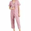 Charter Club Women's Notch-Collar & Cropped Pajama Pants Set