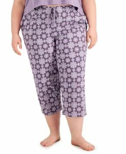 Charter Club Plus Size Printed Cotton Sleep Pants, Created For Macy's