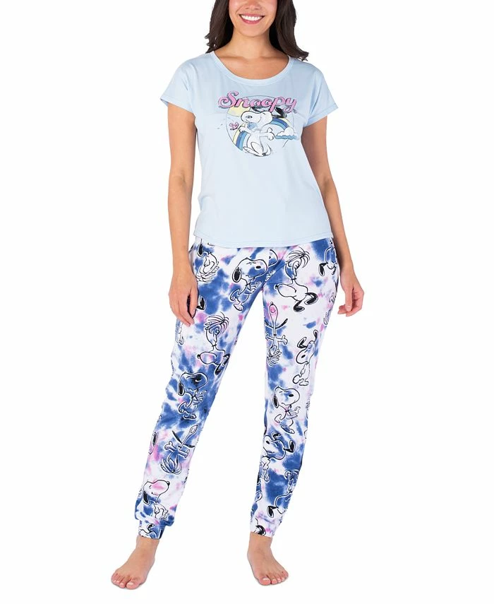 Munki Munki Women's Snoopy Dance Tie-Dyed Pajama Set 1 Munki Munki Women's Snoopy Dance Tie-Dyed Pajama Set