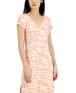 Alfani Printed Long T-Shirt Nightgown, Created For Macy's -White Mark Shop 21472531 fpx